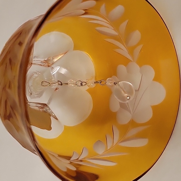 Echt Bleikristall Amber Cut w/clear crystal stem/handle. Cristal Au Plomb. - Picture 4 of 7